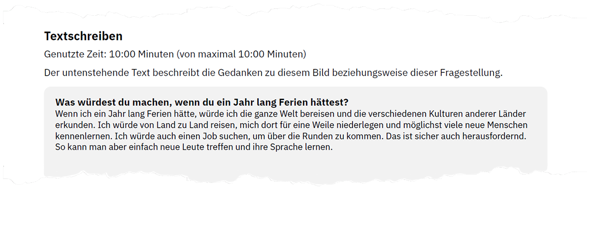 Abbildung 5. Arbeitsstildiagramm auf Seite 3 der Auswertung.