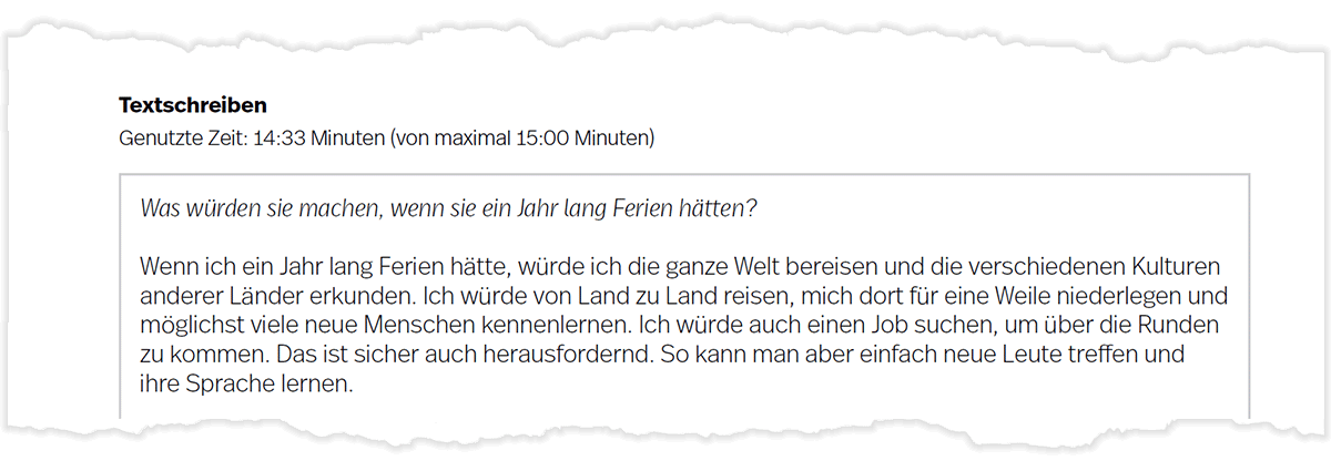 Aufgabe Textschreiben auf Seite 4