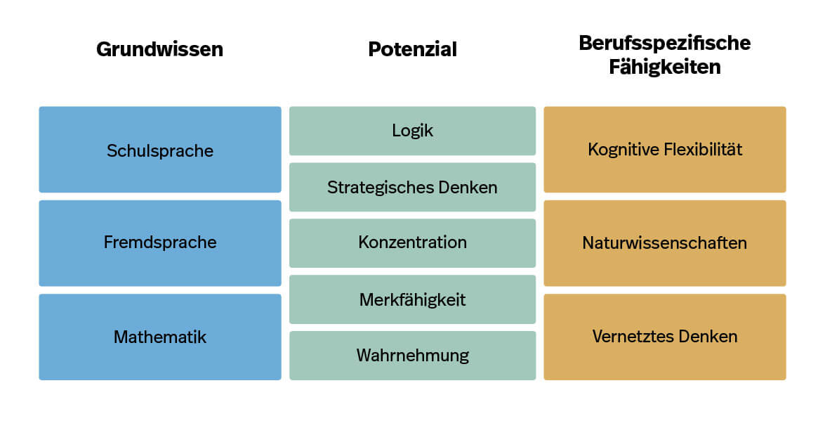 Übersicht über die Kompetenzbereiche der Kompetenzanalyse Gesundheit HF