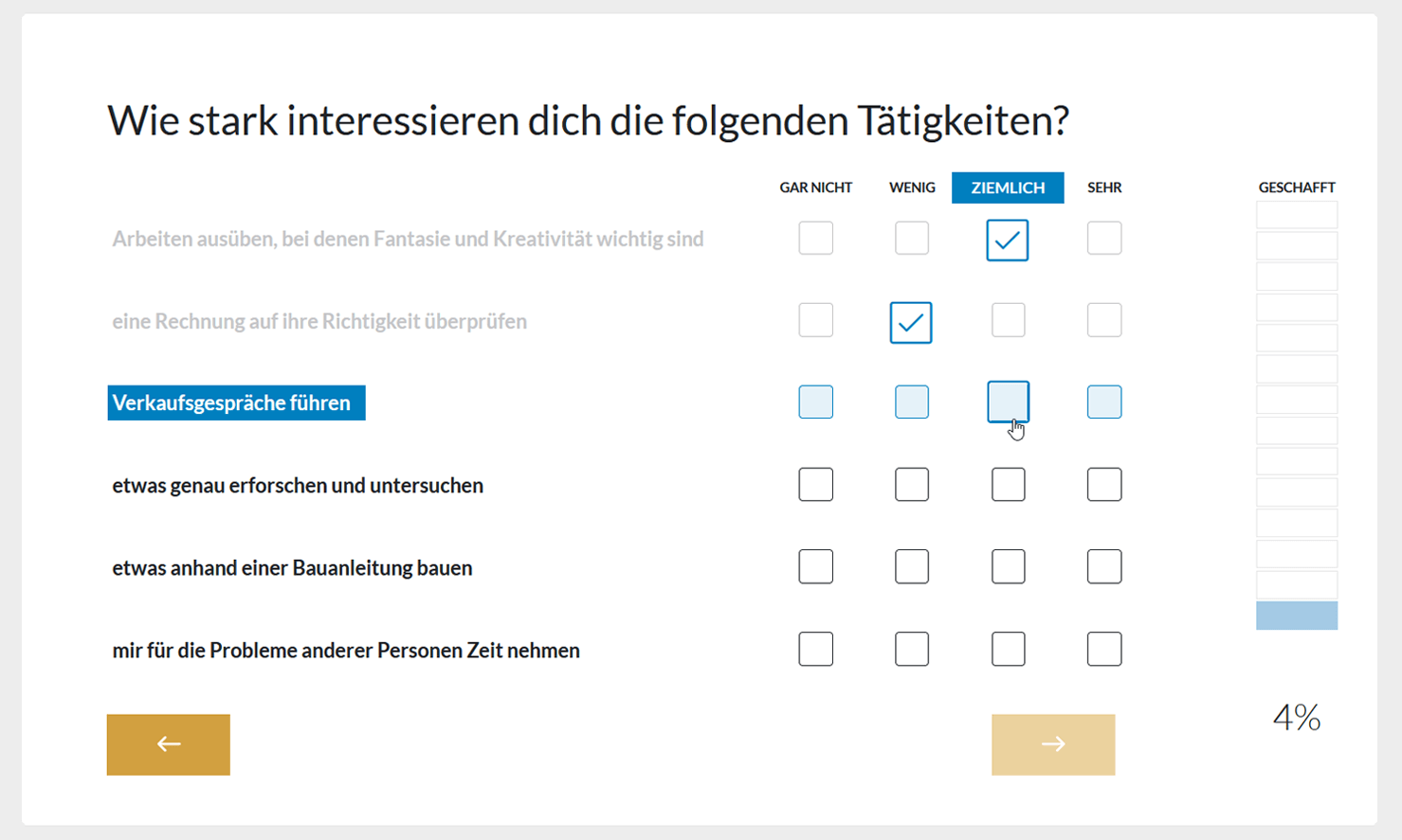 Auszug aus der Befragung der Teilnehmenden mittels Text-Items